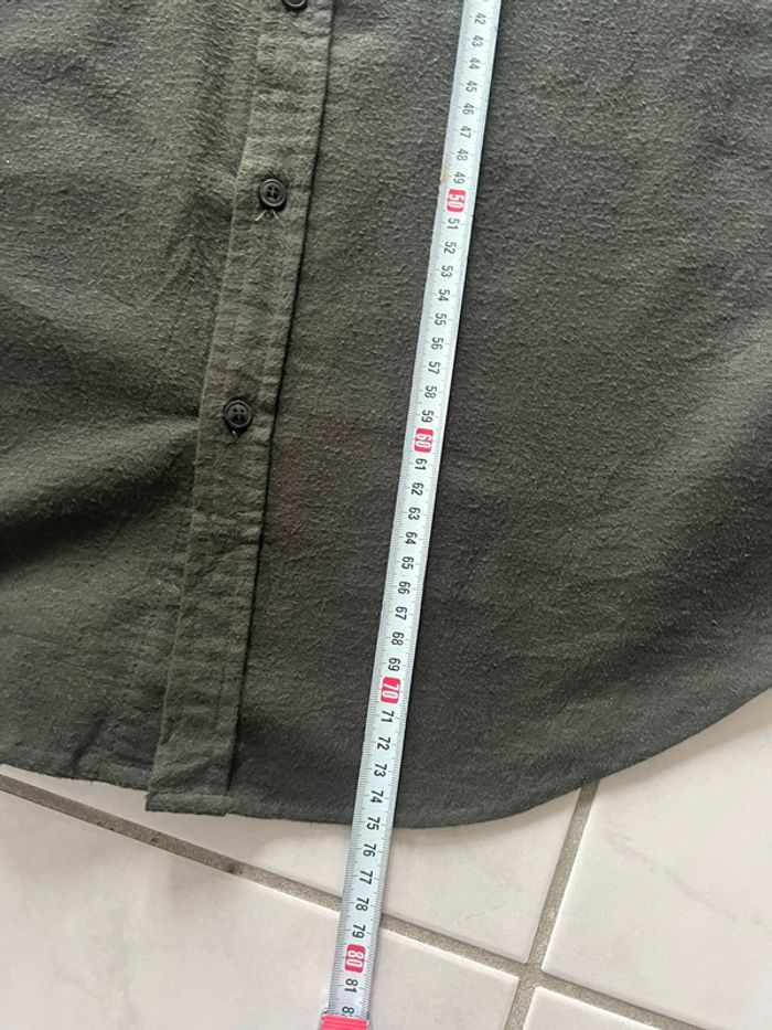 Chemise / sur chemise Vintage dressing coton / flanelle couleur Kaki taille S. - photo numéro 7