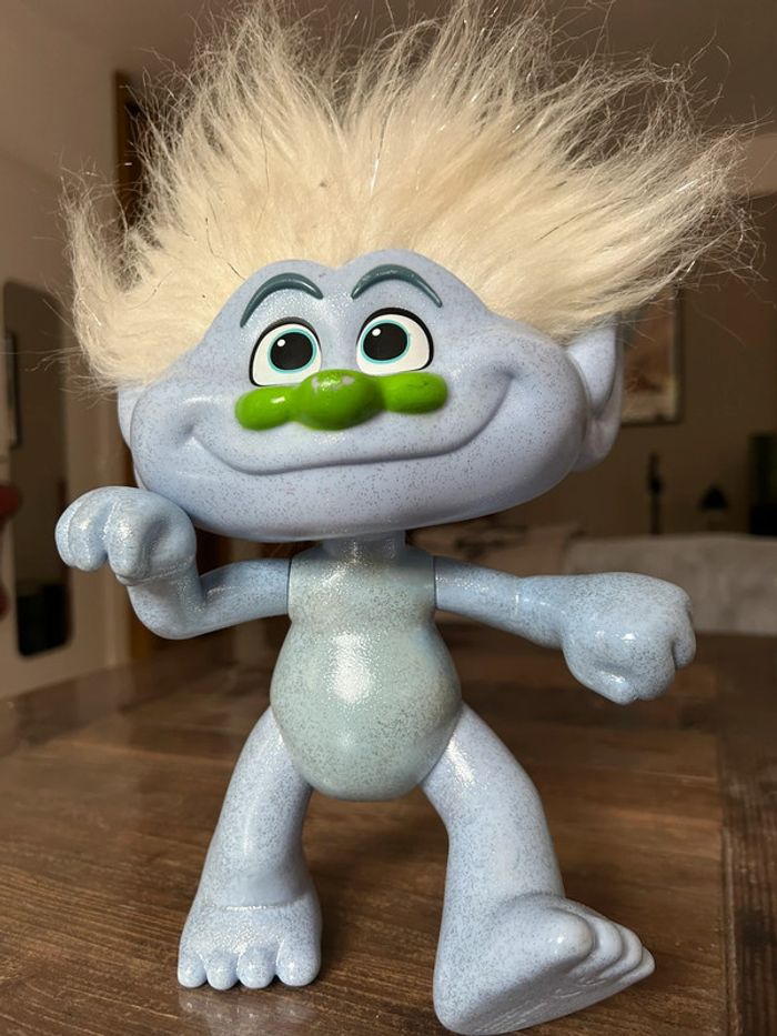 Figurine poupée - Hasbro 2015 - les trolls 2015 Hasbro Dreamworks bleu diamant paillettes oll