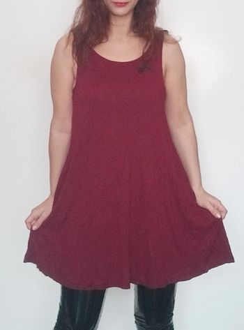 Tunique évasée fluide casual bordeaux tu