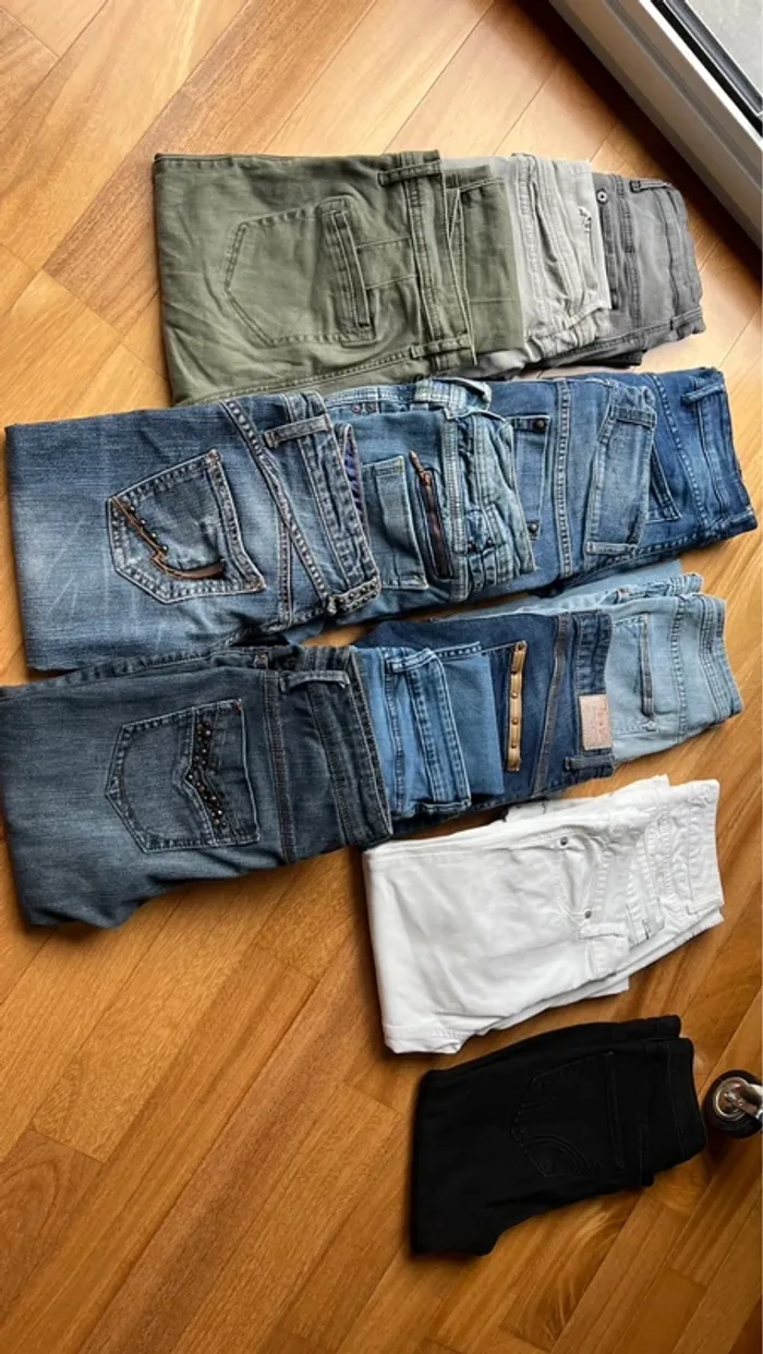 Lot de 14 jeans slim bleu gris noir et autres T36