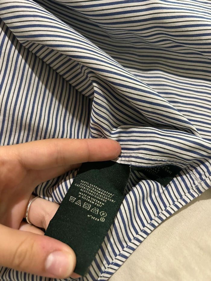 694 – chemise à rayures noire, bleue et blanche Ralph Lauren en taille 38 - photo numéro 10