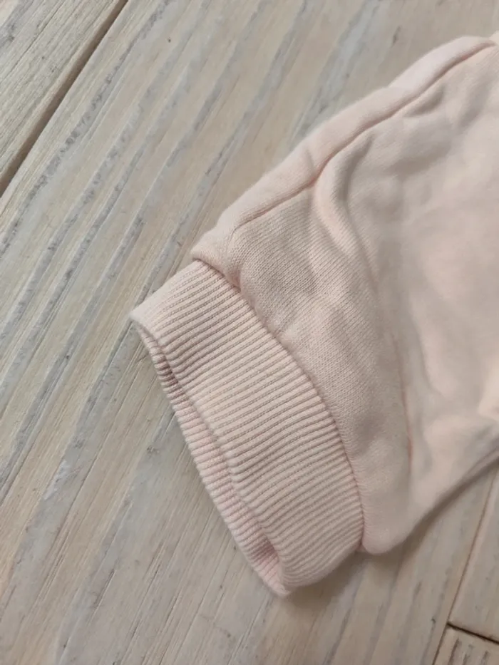 Ensemble rose/beige gilet pantalon bébé fille 6 mois - photo numéro 3