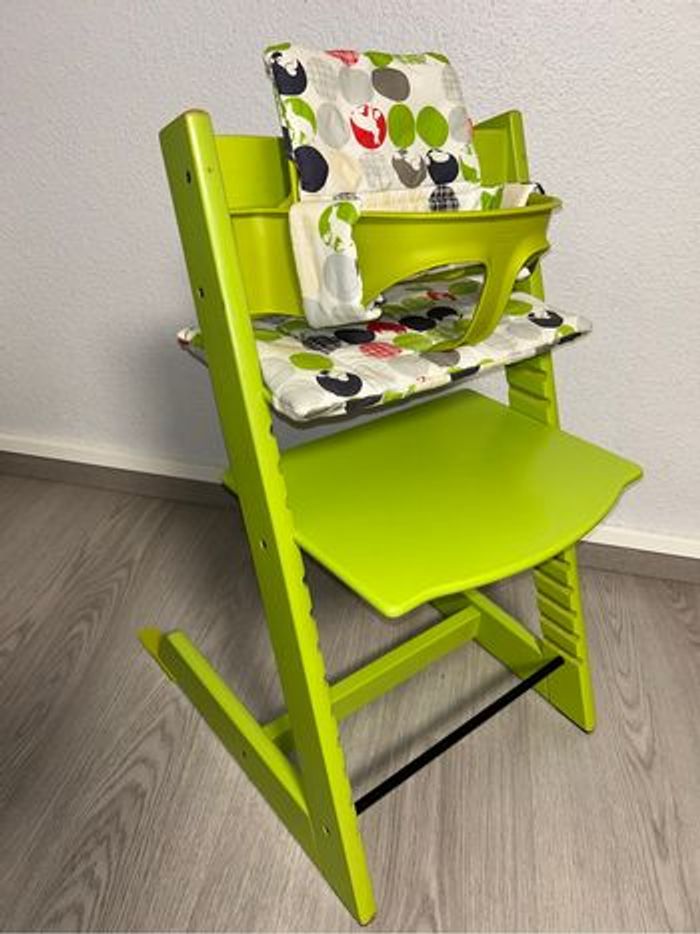 Chaise Tripp Trapp Stokke verte + Babyset