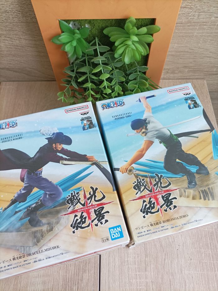 Lot 2 figurines Roronoa Zoro et Dracule Mihawk One Piece banpresto Bandai - photo numéro 2