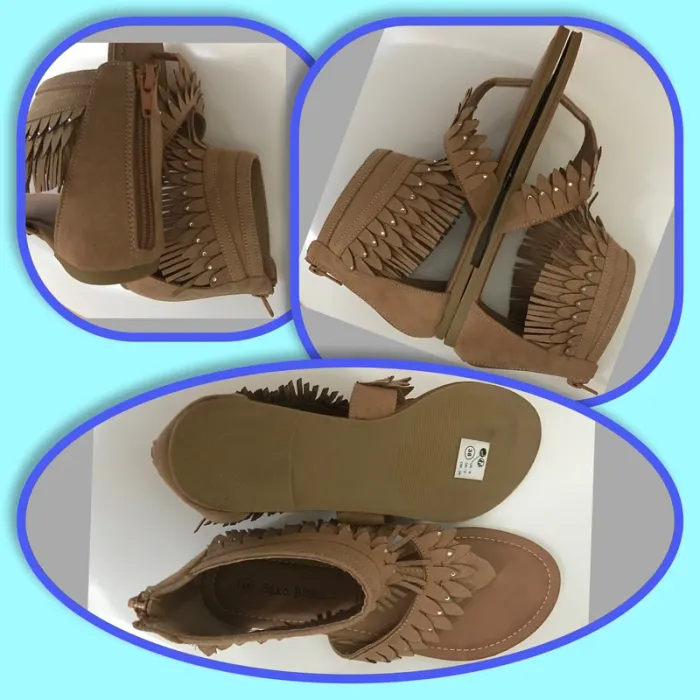 Sandales à franges avec strass neuves - photo numéro 5