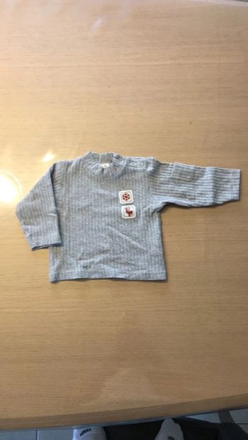 Tee-shirt garçon grain de blé gris 6 mois