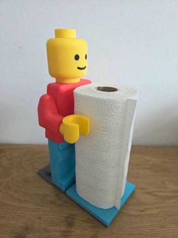 Porte Essuie Tout Bonhomme Brique – Support Papier Cuisine Original – Dérouleur Essuie Tout – Décora