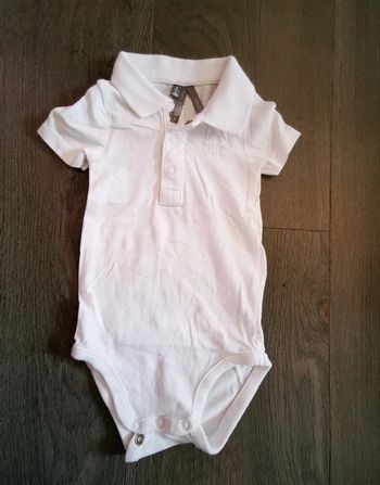 Body polo manches courtes blanc bébé garçon 3 mois comme neuf