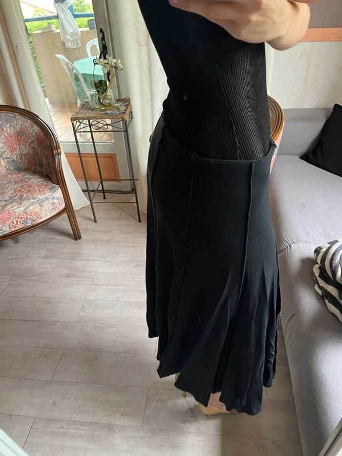 Jupe noire longue coton old money maxi skirt y2k gothic - photo numéro 3