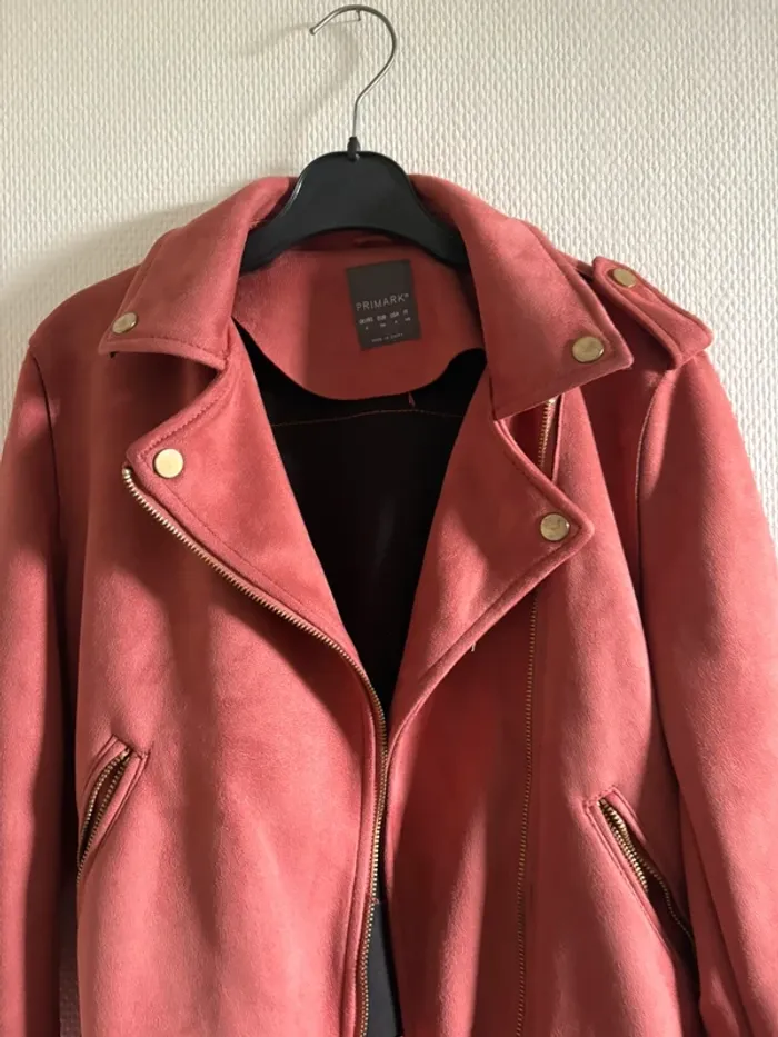 Veste perfecto, style daim rose - photo numéro 2