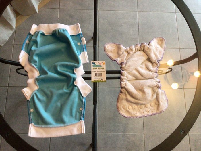 LOT COMPLET 12 couches évolutives + inserts + shorty imperméables : de la naissance à 7kg. MATIÈRE NATURELLLE