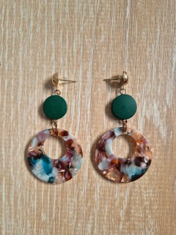 Boucles d'oreilles pendantes ronds fantaisies