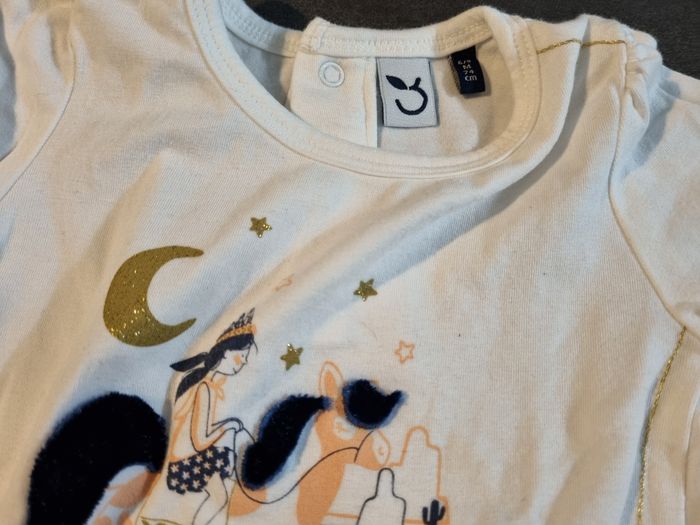 T-shirt manches longues 3 Pommes 12 mois - photo numéro 3