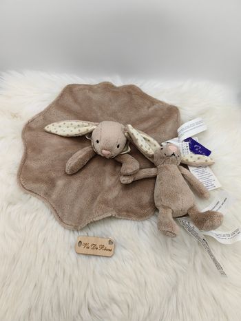 Doudou lapin beige marron clair pois Zara Home