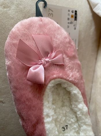 Chausson fourrure confort rose Texier 37
