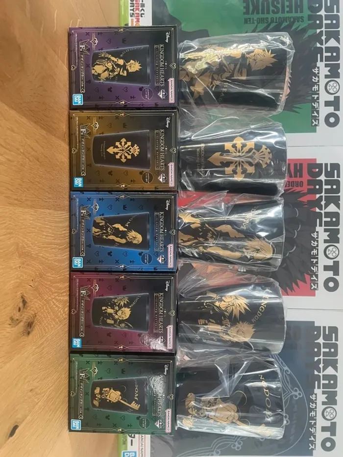 Kingdom Hearts - Set Complet de 5 verres plastiques 320 ml - Ichiban Kuji Linking Hearts (Prize F)