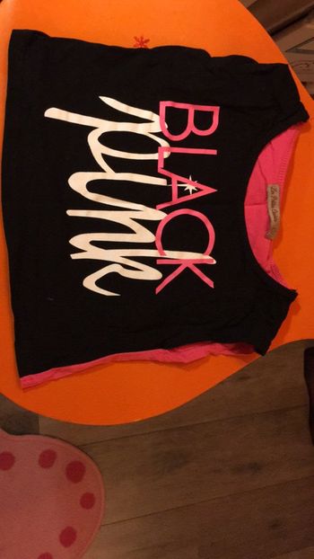 T-shirt court black pink taille 5-6 ans