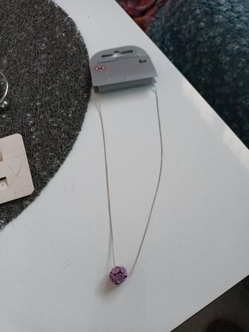 Collier fantaisie rose  violet