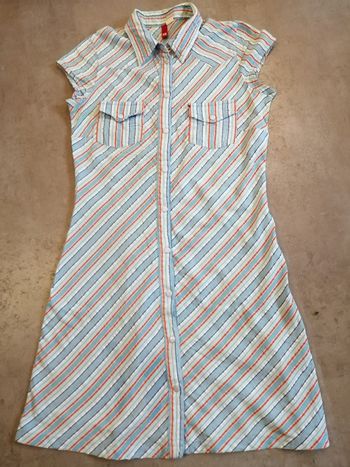 Robe rayée bleu, orange et blanche Talle 38