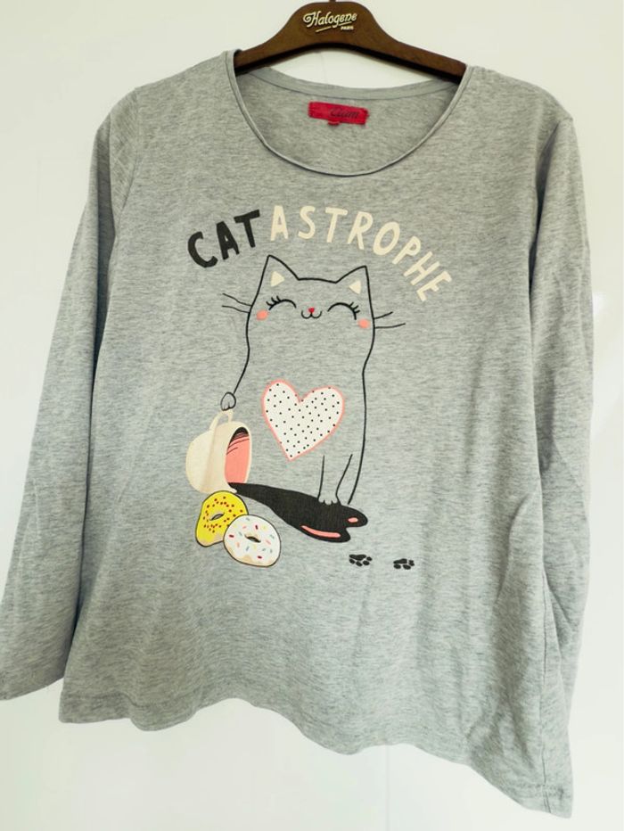 Tee-shirt pyjama Etam gris en M