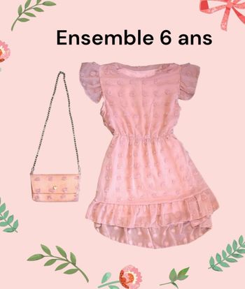 Magnifique ensemble robe et sac à main assortis 6 ans