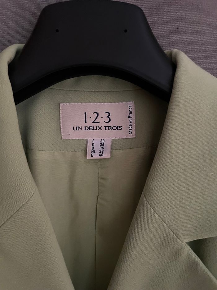 Veste tailleur -blaser vert anis - photo numéro 3