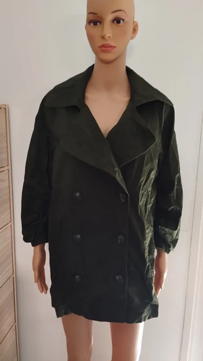 Veste trench verte taille s femme - photo numéro 2