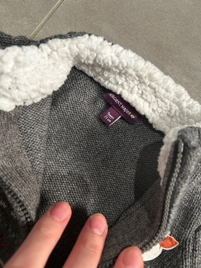 Gilet gris sergent major , taille neuf mois - photo numéro 3