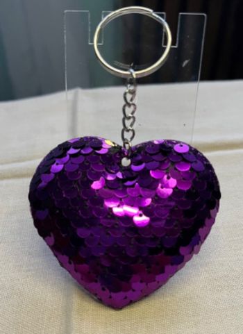Porte clé coeur sequin