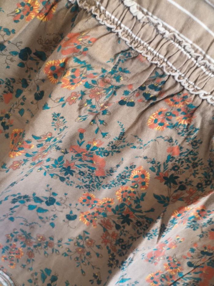 Débardeur QS by S.oliver en brun ligné blanc fleuri Xs - photo numéro 4