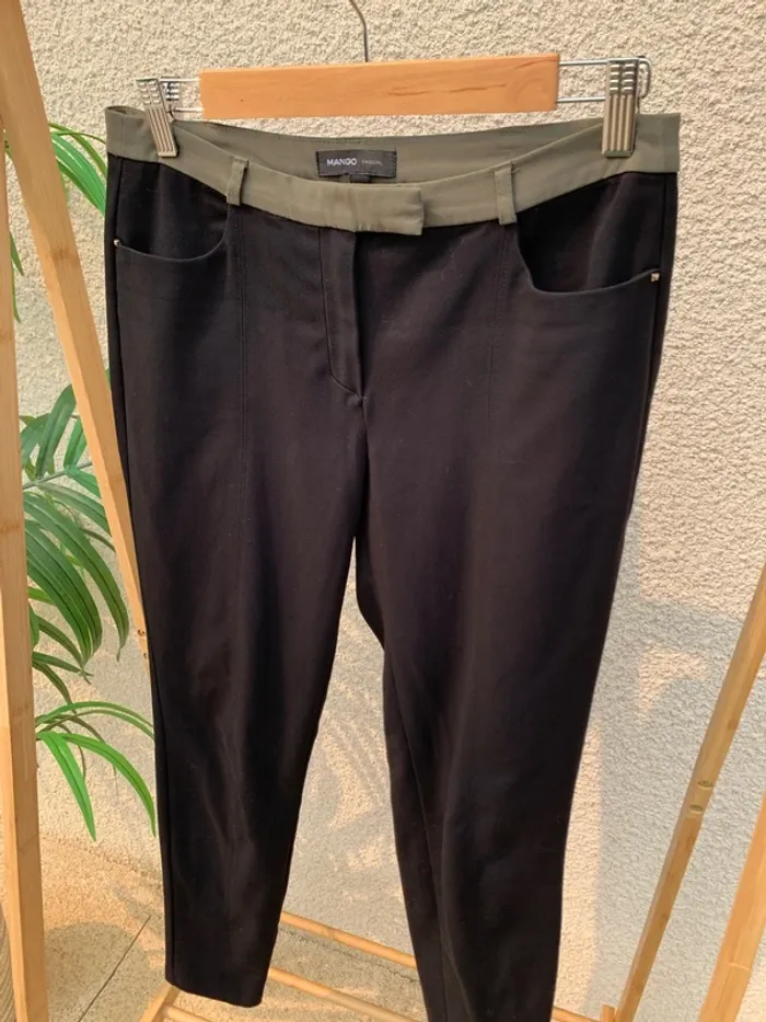 Pa talon ajusté Mango noir - photo numéro 2