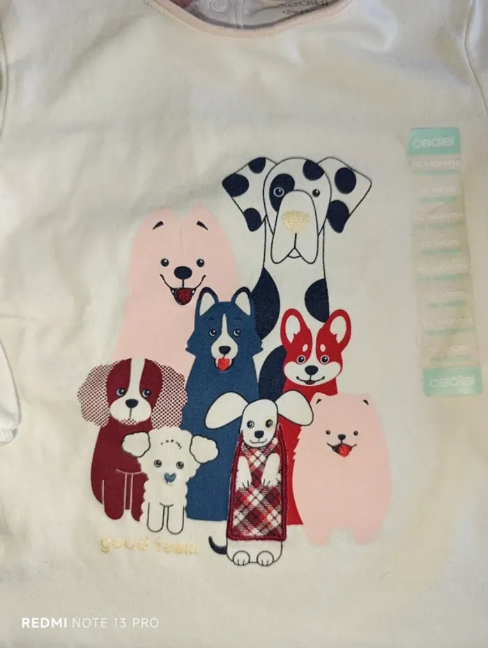 T shirt obaibi 12m chiens - photo numéro 4