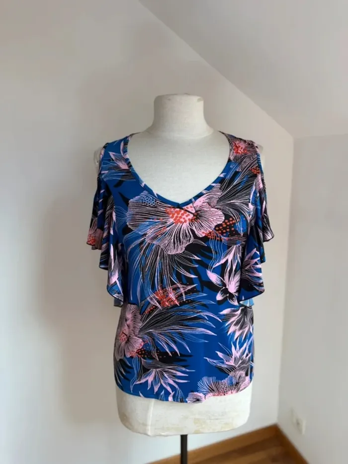 Superbe blouse fluide fleurie extensible neuve Morgan 🌸 34 36 XS S - photo numéro 2
