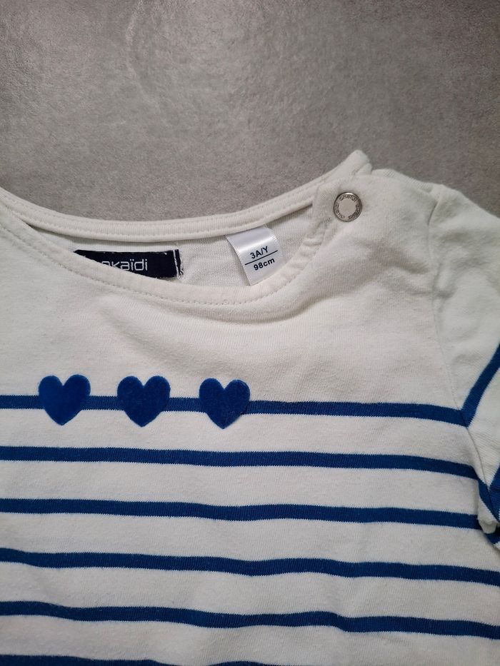 T-shirt marinière Okaidi 3A - photo numéro 2