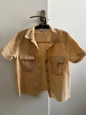Chemise effet lin couleur crème