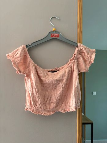 T shirt crop top rose