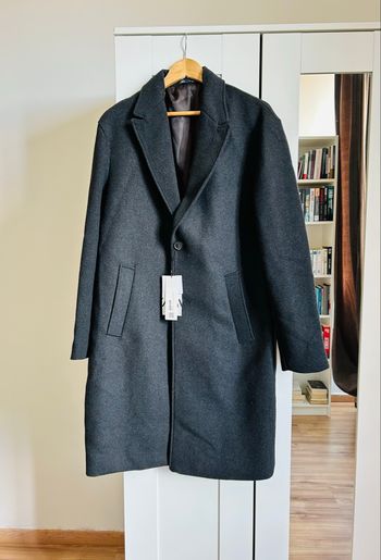 Manteau gris uni en Laine Homme Neuf Zara Taille L