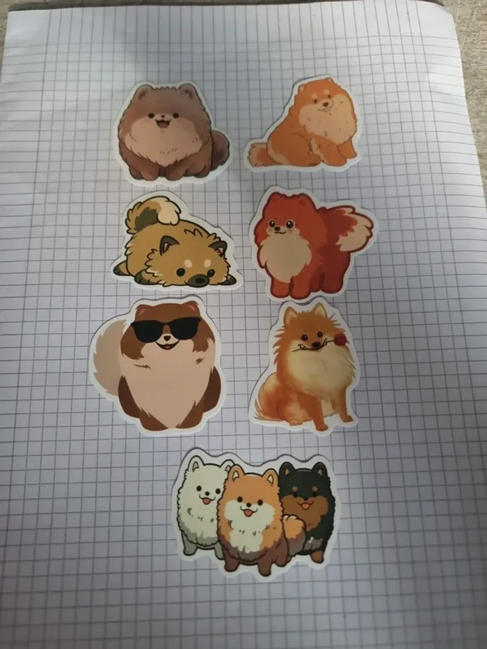 Lot d'autocollants motif chien (lot G)