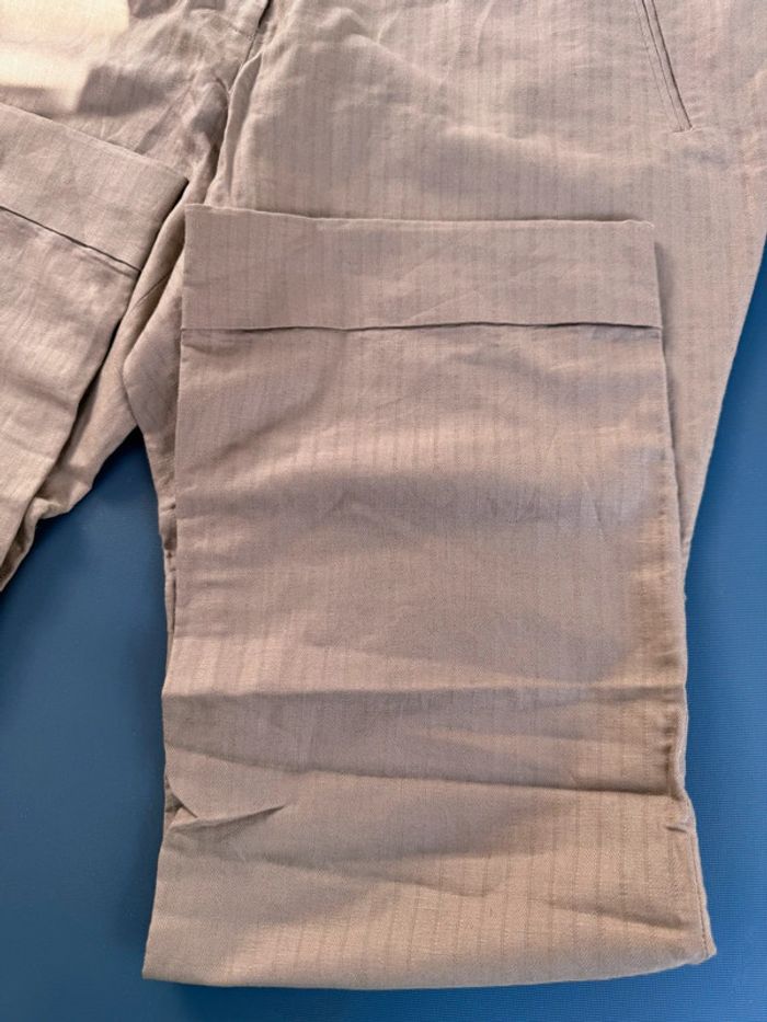 Pantalon beige coupe large femme - photo numéro 4