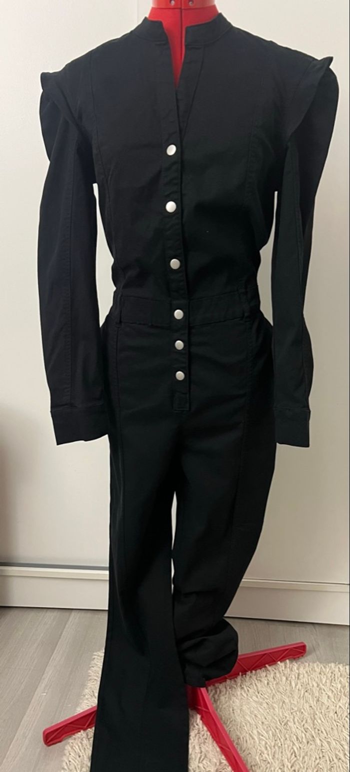 Combinaison pantalon en jean noir Kiabi - photo numéro 5