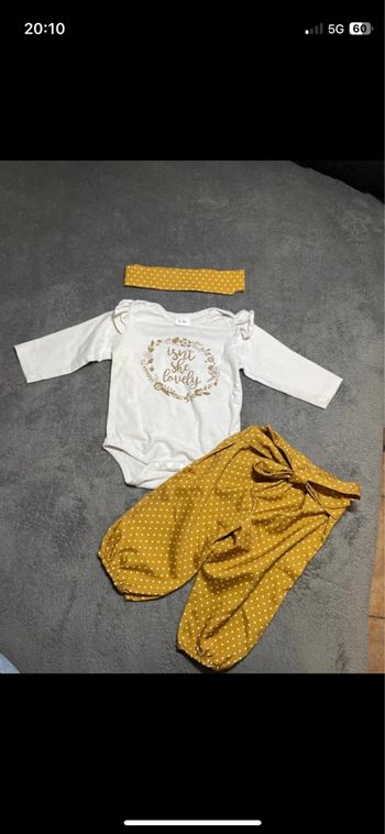 Ensemble 0-3 mois : 3 pièces haut + bas + bandeau