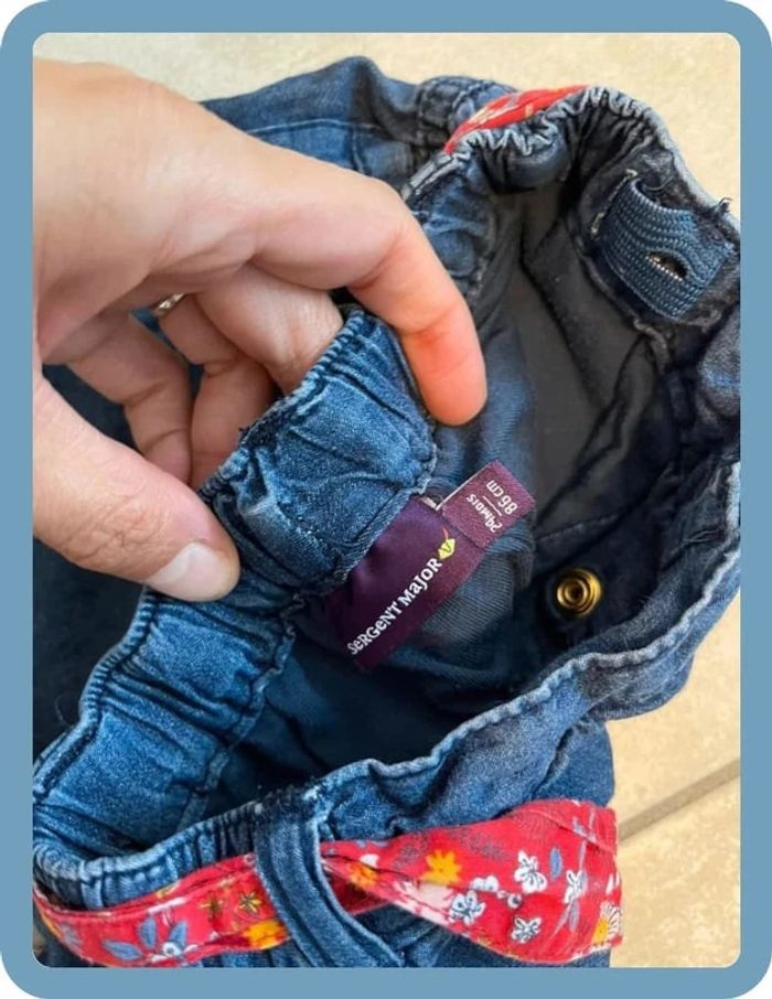 Joli pantalon fille 24 mois taille ajustable sergent major - photo numéro 4