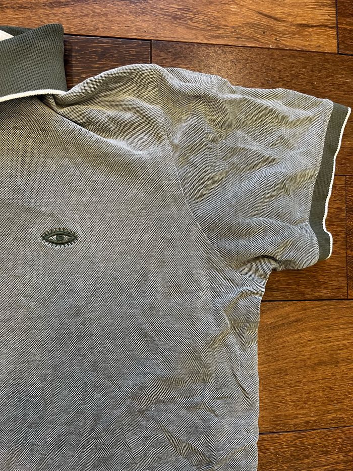 Polo manches courtes gris col zippe taille M - photo numéro 6