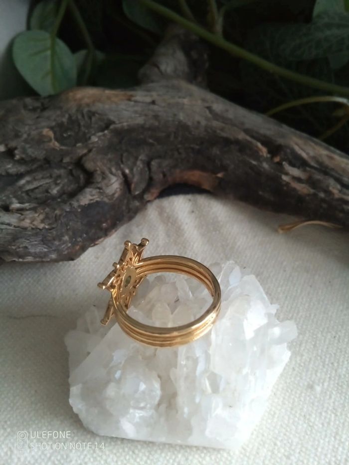 Bague oriental oeil de chat bleu turquoise - photo numéro 2