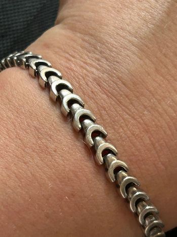 Beau bracelet en argent massif mixte TBE