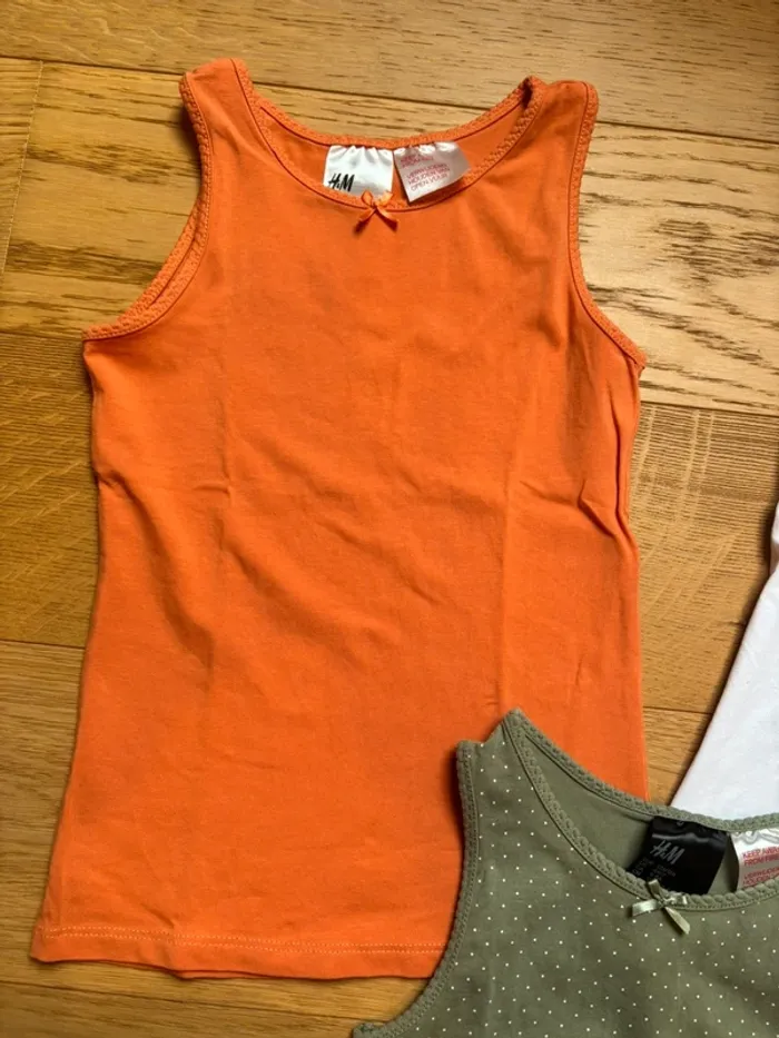 Lot de 3 maillots de corps H&M 122/128 cm - photo numéro 3