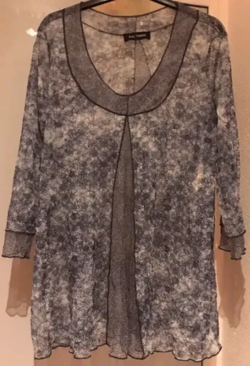 Haut tunique Eva tralala transparente bleue marine taille unique