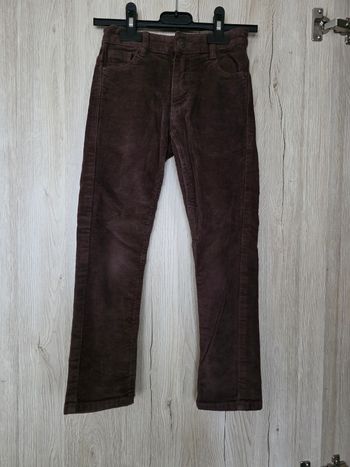 PANTALON GARÇON VELOURS CÔTELÉ MARRON TAILLE 6ANS MARQUE KIABI