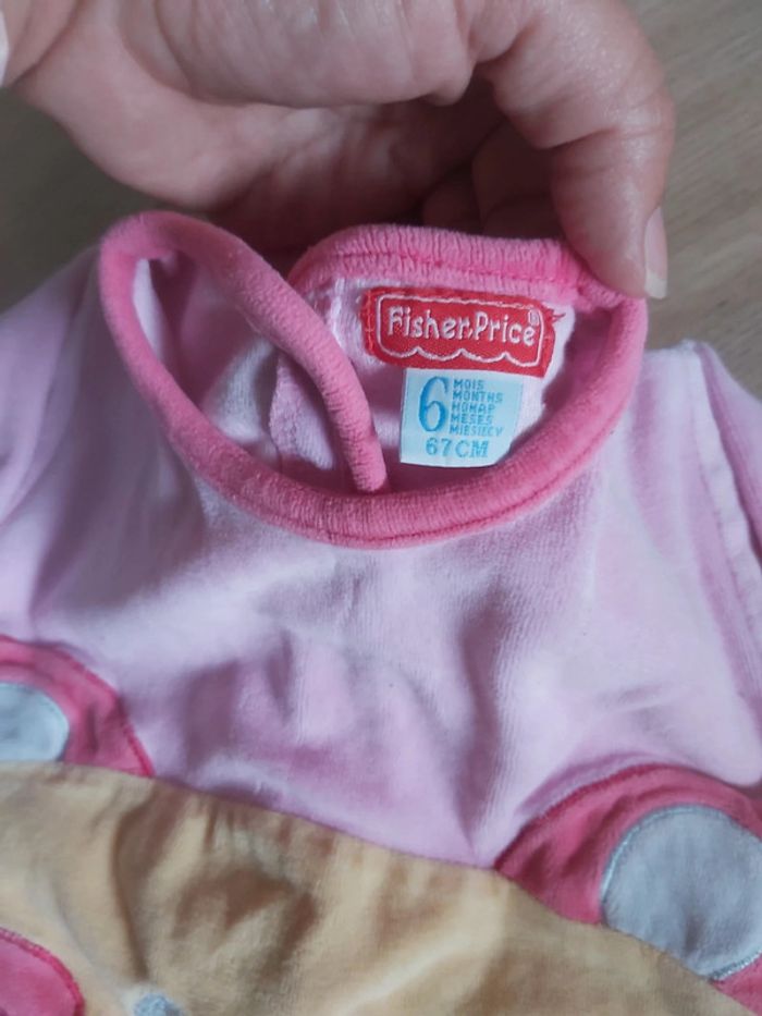 Grenouillère/pyjama velours fille 6 mois (78) - photo numéro 2