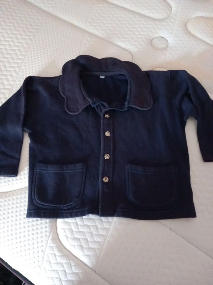 📦veste gilet 6ans coton molletonné bleu marine